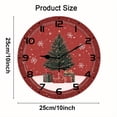 thumbnail image 2 of Kurmntregon Christmas Trees Present Wall Clock Xmas Snowflake Wooden Kitchen Non Ticking Silent Quartz Bedroom Living Room Office Gym Kitchen Bathroom Patio Decor Decorative Clocks Round 10", 2 of 7