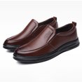 thumbnail image 4 of Quealent Adult Men Shoes Casual Mens Shoes Leather Fashion Men'S Breathable Comfortable Business Slip On Work Mens Slip On Casual Shoes Leather Brown 10.5, 4 of 5