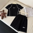 thumbnail image 5 of ITSAME Girls Athletic Outfit Sets, Quick-Dry Crewneck Tops and Shorts 2-Piece Loose Outdoor Sport Sets Black Size 12-13, 5 of 6