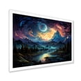 thumbnail image 2 of Designart "Galactic Glow Yellow Mountain Moon I" Landscapes Framed Wall Art Decor - Country Blue Forest River Mountains Living Room Framed Canvas Art, 2 of 6