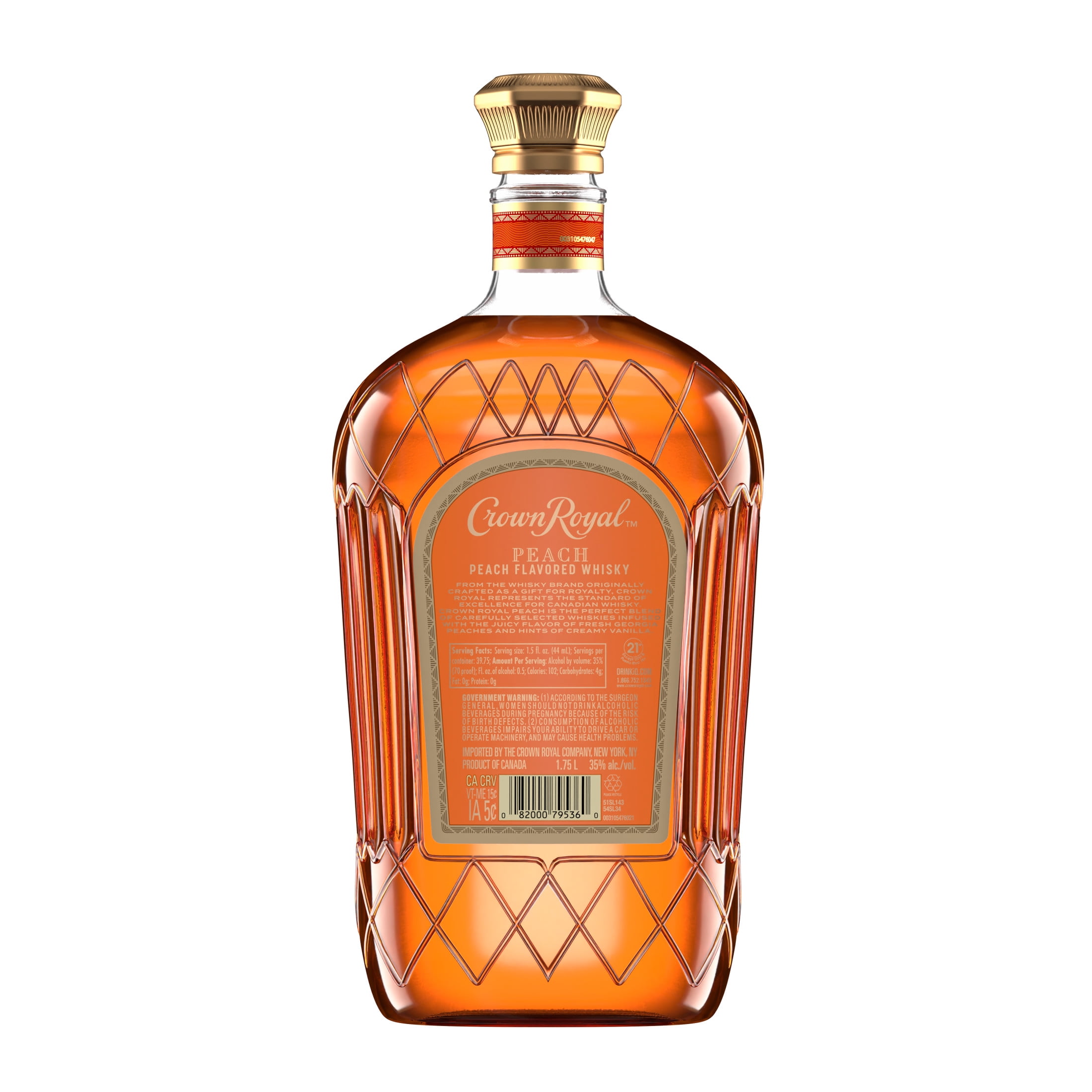 Crown Royal Peach Flavored Whisky, 1.75 L, 35% ABV - Walmart.com