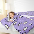 thumbnail image 4 of Castle Fairy Boys Girls Kawaii Penguin 3 Pieces Queen Comforter Set,Cartoon Animal Ultra Soft Bedding Sets,Happy Winter Bedding Comforter Set Breathable,Microfiber Bedroom Decor, 4 of 8