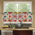 thumbnail image 4 of Yayeee Kitchen Curtains Tier Set of 2 Light Filtering 57"x24" Over Sink Window Panels, Colorful Flowers, 4 of 7