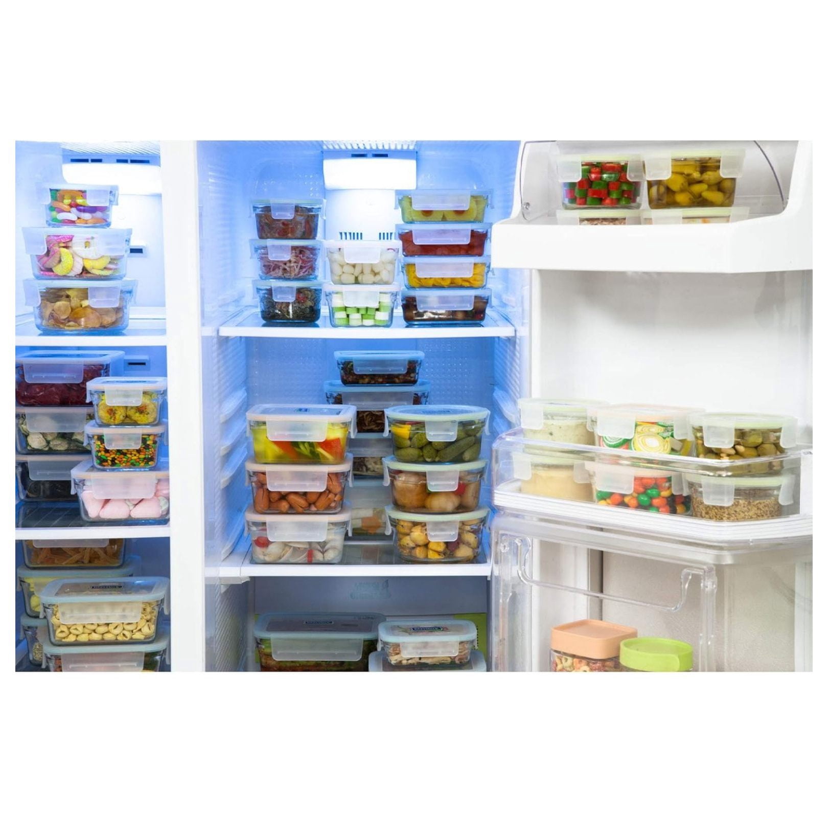 24 Piece Glass Food Storage Containers Set with Lids, Oven & Microwave Safe, Airtight Containers for Meal Prep, BPA Free, Leakproof, Clear Glass Containers for Kitchen & Pantry