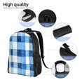 thumbnail image 5 of Single Side Full Backpack 16.1×11.8×4.5in Large Capacity Breathable Shoulder Belt Leisure Simple And Strong Bearing Capacity Cornflowerblue Checked Hand-Drawn Sketch_1, 5 of 8