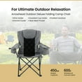 thumbnail image 2 of ARROWHEAD OUTDOOR KKS0316U  Folding Camping Quad Chair w/ 6-Can Cooler, Cup & Wine Glass Holders, w/ Carrying Bag, Granite Gray, 2 of 7
