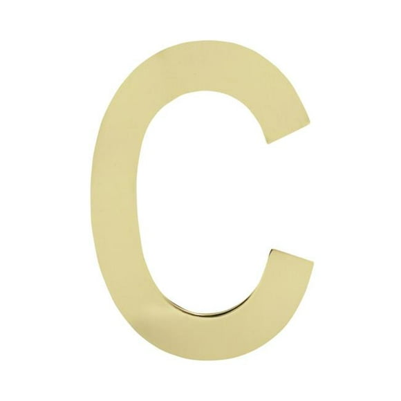 Architectural Mailboxes 3582PB-C 4 in. Brass Floating House Letter C&#44; Polished Brass