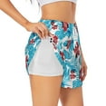 thumbnail image 2 of Haiem Hawaiian Style Women's 2 in 1 Running Shorts - Lightweight Athletic Workout Gym Yoga Breathable Sports Shorts Liner with Phone Pockets-Large, 2 of 9