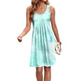 thumbnail image 2 of Sexy Dance Robe Midi pour Femme, Coupe Évasée, Débardeur, Gilet, Robes Sans Manches, Été, Plage, Robe d'Été Confortable, Col Rond, Vert, M, 2 of 4