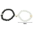 thumbnail image 5 of Tnobhg 2Pcs Handmade Crown Beaded Charms Bracelet Luminous Heart Glow in The Dark Elastic Couple Bracelet Men Women Lover Gift, 5 of 7