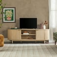 thumbnail image 5 of Walker Edison Modern Reeded 70” TV Stand with Open Storage - Coastal Oak, 5 of 11