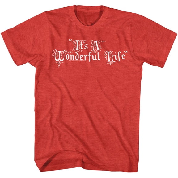 It's a Wonderful Life Title Treatment Red Heather T-Shirt