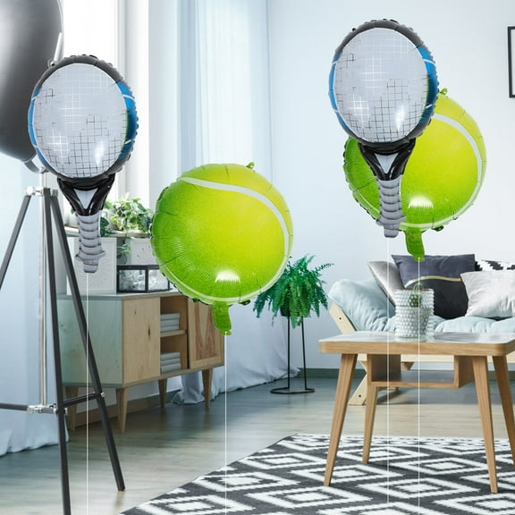 WHAMVOX Aluminum Film Tennis Party Balloons with Racket Shape Balloons for Sports Theme