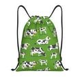 thumbnail image 1 of Saiise Cows With Calfs Green Pattern Sports Drawstring Backpack - String Swim Gym Bag with Wet Proof Pocket for Women&Men-Small, 1 of 6