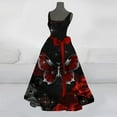 thumbnail image 2 of Robe Décontractée pour Femmes Halloween pour Femmes Tunique Évasée Élégante Sans Manches Robe d'Invité de Mariage avec Imprimé, 2 of 3