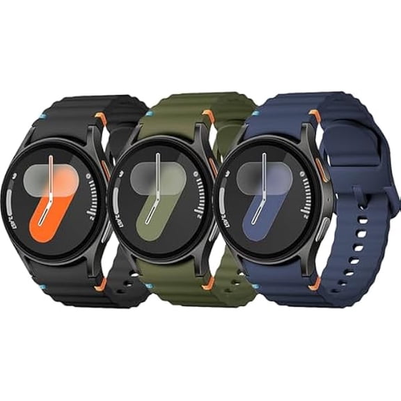 Sport Band for Samsung Galaxy Watch 7 Band 40mm 44mm,No Gap Soft Silicone Strap for Galaxy Watch 6 5 4 FE Band 40mm 44mm/Galaxy Watch 6/4 Classic 47mm 43mm 46mm 42mm/Watch 5 pro 45mm Men Women,6 Pack