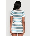 thumbnail image 5 of Womens Daisy Classic Fit Striped Cropped Polo Shirt, 5 of 5