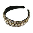 thumbnail image 7 of Unique Bargains Bling Rhinestone Headband Black Crushed Turquoise Rhinestone Wide Edge Hairband for Women 4.72"x1.65", 7 of 7
