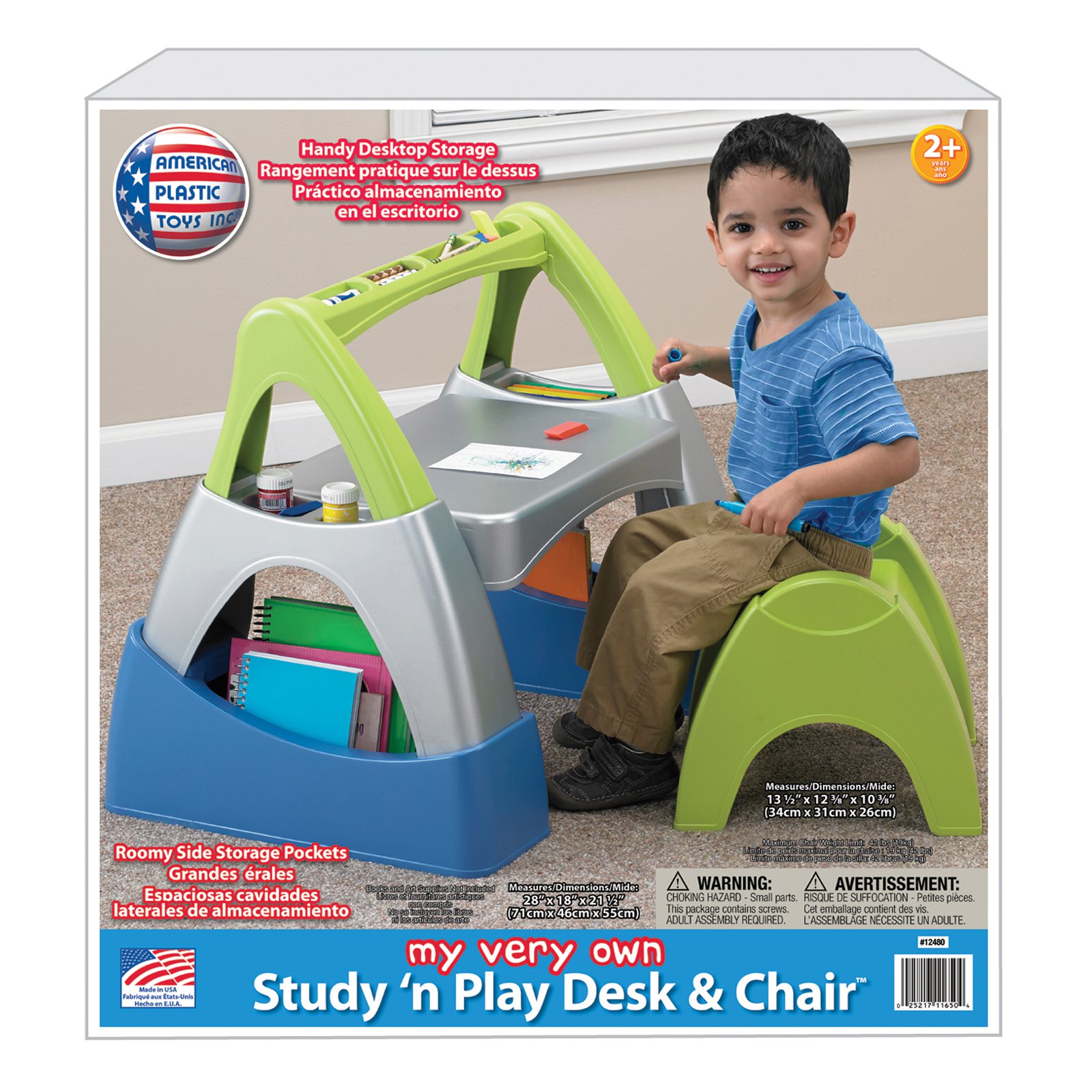 American Plastic Toys Study 'N' Play Desk & Chair Set - image 5 of 5