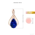 thumbnail image 3 of ANGARA Pear Lab Grown Blue Sapphire Pendant with Diamonds for Women in 14K Rose Gold (Size-10x8mm | 3 ct) | September Birthstone Jewelry for Her | Lab-Grown Blue Sapphire Pendant, 3 of 8