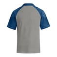 thumbnail image 4 of GrmtClth Polo Shirts for Men Casual Patchwork Denim Shirt Contrast Colors Collared Raglan Shirt Short Sleeve Comfy Workout Baseball Tee Light Gray XXL, 4 of 5