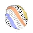 thumbnail image 2 of YFYANG Women's Double Waterproof Shower Cap, Rainbow Colored Abstract Lines Reusable Hair Cap for All Hair Styles and Head Sizes, 2 of 9