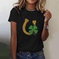 thumbnail image 3 of Aayomet St Patrick's Day Gym Shirts For Women Short Sleeve Tshirts,Womens Summer Crewneck Graphic Tee Shirt Blouse Tops,Black XXL, 3 of 4