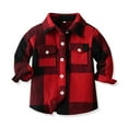 thumbnail image 2 of MKOSPLRT Boy's Flannel Shirts Long Sleeve Kids Plaid Button Down Shirt Lightweight Classic Collared Shirts with Pocket 12M-9Years, 2 of 10