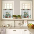 thumbnail image 2 of Christmas Western Kitchen Curtains and Valances Set, Rod Pocket Curtains Tier Farmhouse Window Curtains 36 Inch Length, Xmas Boots Leaves Flower Wooden Grain 3 Piece Kitchen Curtains Set, 2 of 6