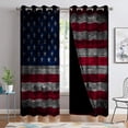 53x96inch American Flag Themed Window Curtain Red White Stripes Blue ...