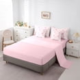 thumbnail image 5 of Homewish Cute Rustic Flower 7 Pieces Bedding Comforter Set,Country Botanical Full Bedding Set,Pink Floral Fitted Sheet Flat Sheet For Girls Kids,Breathable Home Decor Reversible, 5 of 8