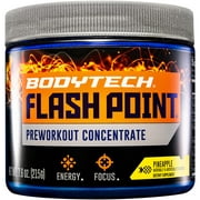 BodyTech Flash Point Pre Workout Concentrate for Energy, Focus & Stamina, Pineapple (201 Grams Powder)