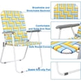 thumbnail image 6 of Coraluna Patio Lawn Webbed Folding Chairs Set of 2, Outdoor Beach Chair Portable Dining Chair for Outdoor Yard, Garden (Yellow, Classic), 6 of 16