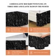 thumbnail image 6 of Black Spring Floral Wrap Around Bed Skirts for California King Bed 18" Drop,Bed Skirt with Adjustable Elastic Belt Dust Ruffle Bed Valance for Bedroom Vintage Botanical Watercolor Bed Frame Cover, 6 of 7
