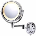 thumbnail image 2 of See All HLCSA895D Halo Lighted 8-Inch Diameter Wall Mounted Make Up Mirror 5X Direct Wire, Chrome, 2 of 3