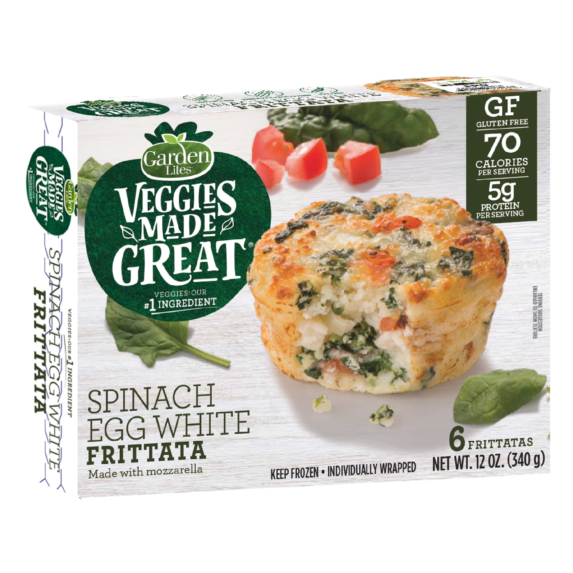 Garden Lites Veggies Made Great Spinach Egg White Frittata 12 Oz 6 Ct Frozen Walmart Com Walmart Com
