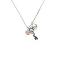 thumbnail image 2 of Delight Jewelry Silvertone Mini Pink Softball or Baseball - Love and Lock Charm Necklace, 18"+1", 2 of 4