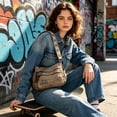 thumbnail image 6 of AUNVITO Large Capacity Crossbody Bag for Women, Faux Leather Satchel Shoulder Bag, Multi Pocket Travel Purse, Zip Closure and Adjustable Strap, 6 of 6