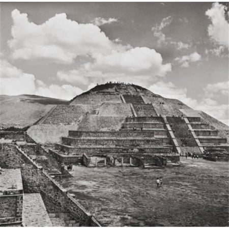 Tourists Near a Pyramid Pyramid of the Moon Teotihuacan Mexico Poster Print - 18 x 24 in.