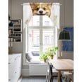 thumbnail image 4 of Cute Puppy Swag Valances for Windows, Small Curtains Drapes, Simple Funny Brown Dog Animal Portrait Kitchen Window Curtains Over Sink Rod Pocket Window Treatment Valance for Bedroom/Bathroom 56"x36", 4 of 5