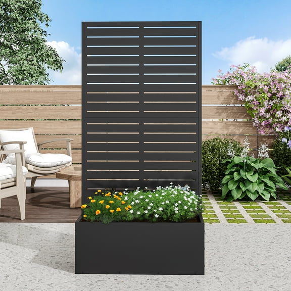 MAYEERTY Outdoor Privacy Screen, Metal Decorative Screen for Garden