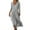 Gray, variant on Solid Summer Dress Women's Casual Tank 3/4 Sleeve Hollow Out Loose Beach Sundress, Flowy V-Neck Bohemian Maxi Dress,Army Green L