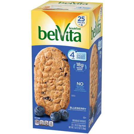 belVita Blueberry Breakfast Biscuits, 1.76 oz, 25 Count