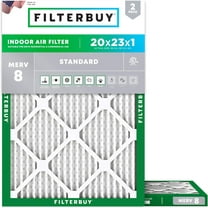 Filterbuy 20x23x1 MERV 8 Dust Defense, Pleated HVAC AC Furnace Air Filters (2-Pack)