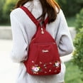 thumbnail image 3 of Backpack for Women Print Mini Backpack Lightweight Casual Travel School Shoulder Bag Red One Size, 3 of 6