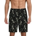 thumbnail image 1 of Balery Happy Skeletons Dancing Pantalones cortos de pijama de punto de algodón para hombre con cinturilla y bolsillos-X-Large, 1 of 6
