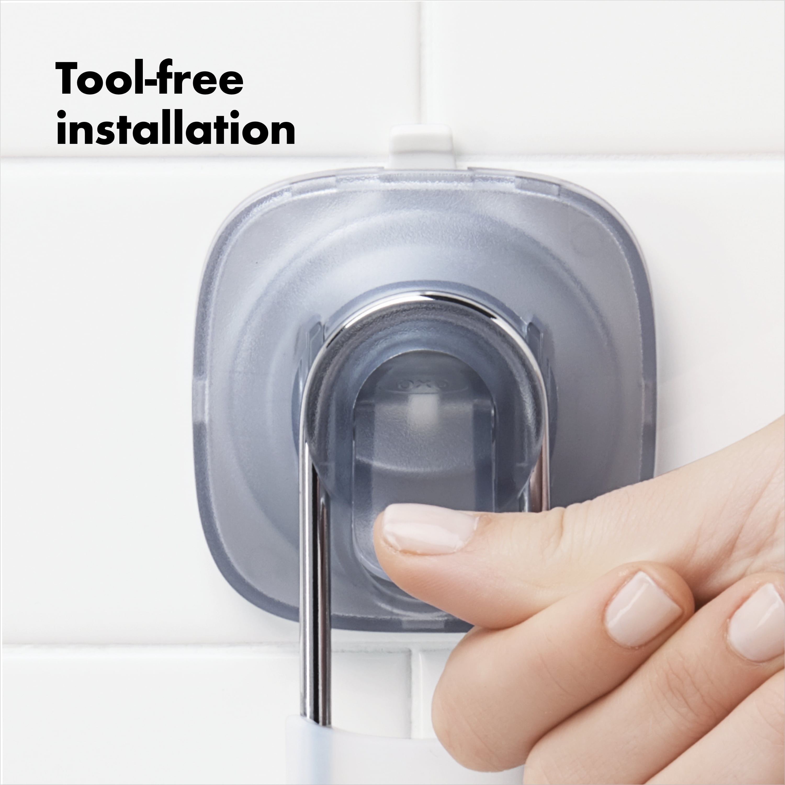 OXO StrongHold Suction Corner Basket for Bathtub & Shower Storage