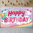 thumbnail image 3 of Unicorn Theme Banner Rainbow Design Unicorn Birthday Backdrop Colorful Balloons Star Patterns Rainbow Party Display for Birthday Party Kids Birthday Girls' Party, 3 of 9