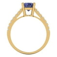 thumbnail image 4 of 2.21 ctw Solitaire with Zirconia Diamond Accents Anniversary Ring for Women | Oval Cut Simulated Tanzanite | Hyperallergenic Solid 18K Yellow Gold, 4 of 5