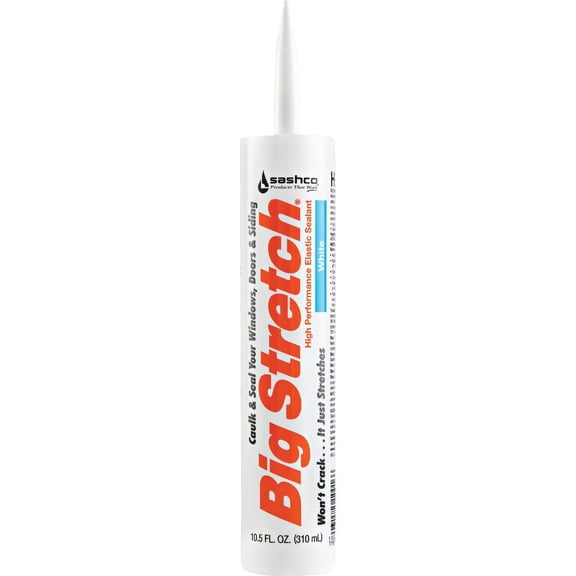 Sashco Big Stretch Acrylic Latex Caulk - High Performance, Cartridge - 10.5 oz, White